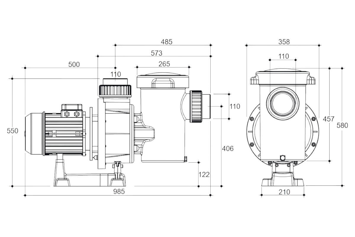 Насос с префильтром 88м3/ч Gemas FLOODER Н=10 4,0кВт 400В (0111FLO55)